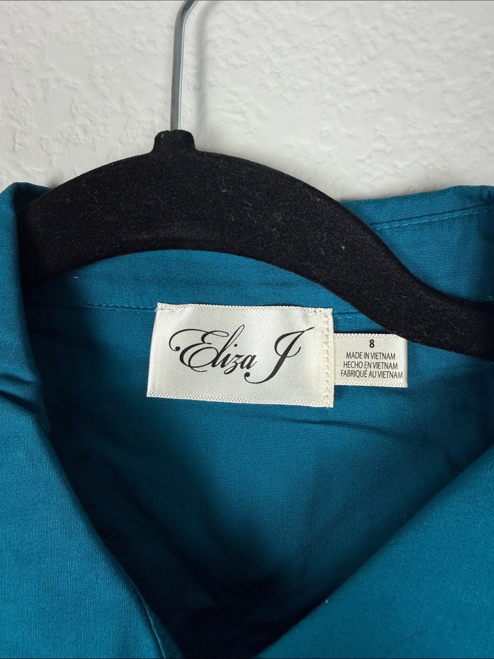 Eliza J teal button front dress - Picture 3 of 7